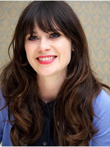 18" Capless Long Synthetic Curly Zooey Deschanel Wigs