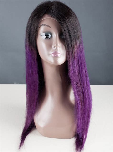 18" Long Straight Full Lace Ombre Wigs: A Transformation Without Bangs