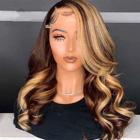 18" Long Wavy Full Lace Wigs Layered Ombre Wigs VS 2025