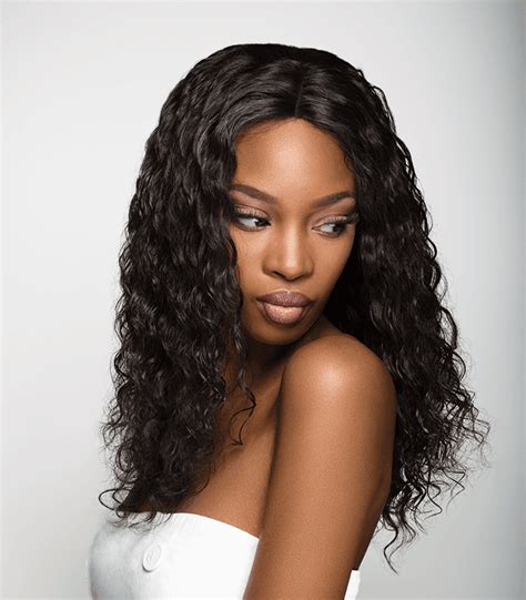 18" Wavy Black With Bangs Synthetic Lace Front Long Wigs