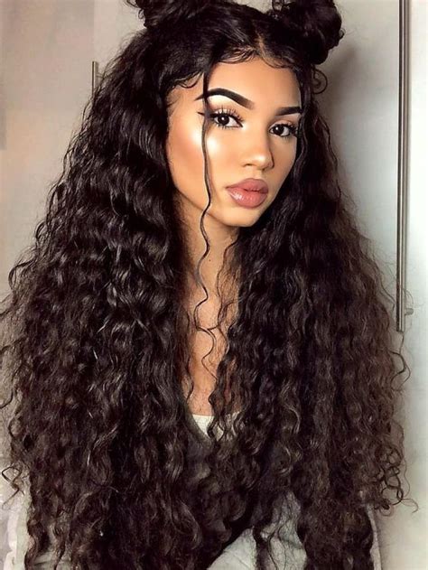 18" Wavy Lace Front Brown Long Wig