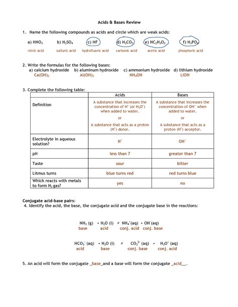 18 Acids And Bases Review Sheet Answers Kindle Editon