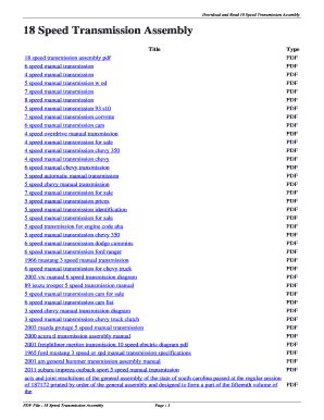 18 speed transmission assembly pdf Ebook PDF