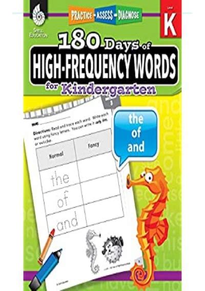 180 Days of High-Frequency Words for Kindergarten-Learn to Read Kindergarten Workbook Improves Sight Words Recognition Phonics Skills and Grade K Ages 4 to 6 180 Days of Practice PDF