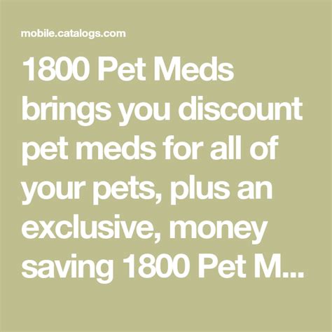 1800 Pet Meds Coupon: Save Over 80% on Your Pet's Medications