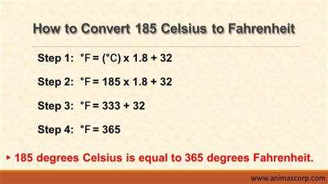 185 c in f