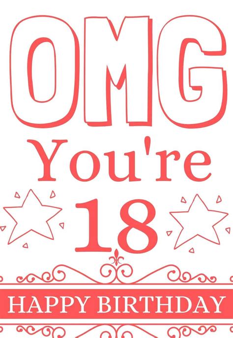 18th Birthday Cards Printable