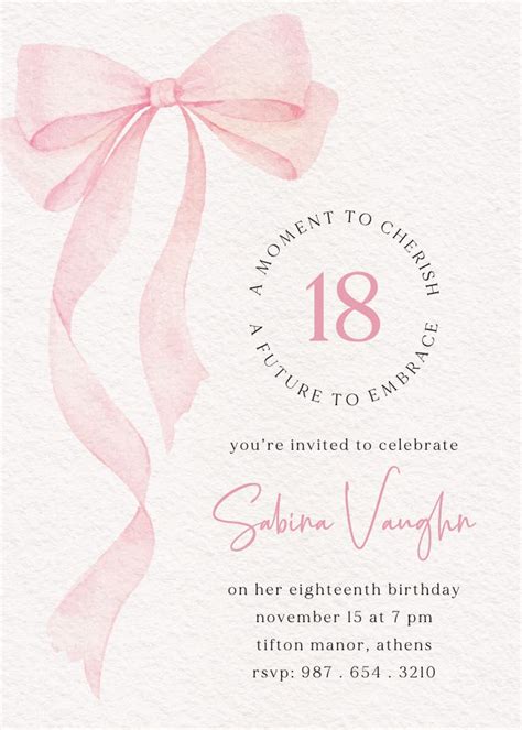 18th Invitations Templates