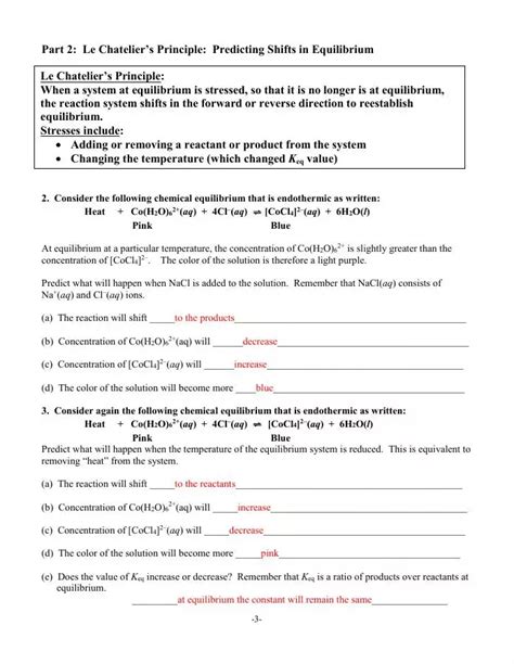 19 Chemical Equilibrium Answer Key PDF