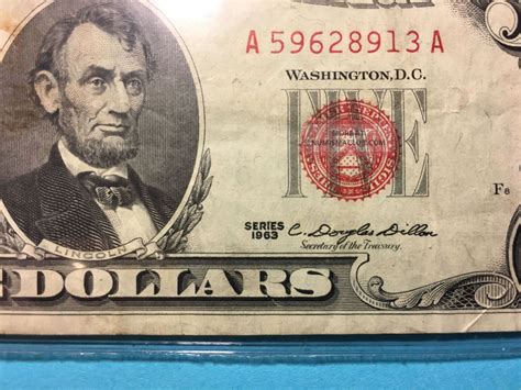 1963 red seal 5 dollar bill