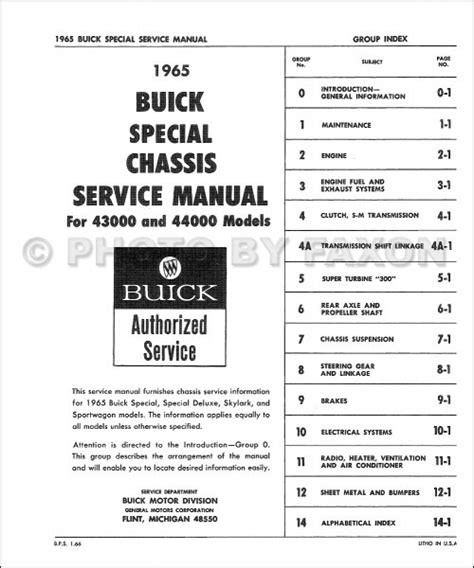 1965 buick skylark service manual Epub
