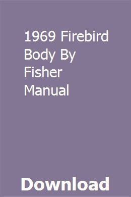 1969 firebird body by fisher manual Epub