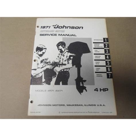 1971 Johnson 4W71 Service Manual PDF Epub