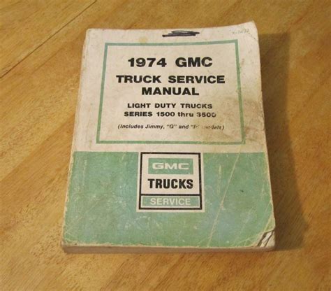 1974 gmc truck service manual download Epub