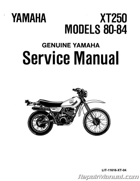 1980 yamaha xt 250 service manual pdf Doc