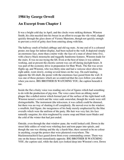 1984 chapter 1 full text Kindle Editon