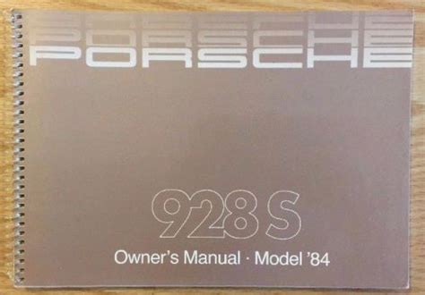 1984 porsche 928 owners manual pdf PDF