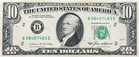 1985 10 dollar bill