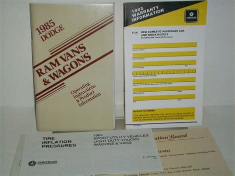1985 dodge ram van owners manual pdf Epub