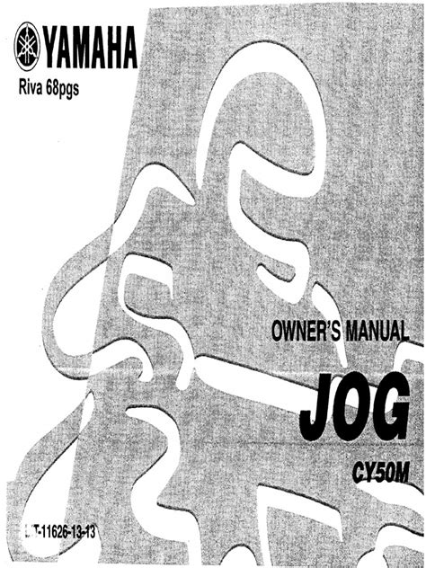 1985 yamaha jog manual pdf PDF