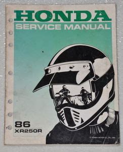 1986 honda xr 250r dirt bike service manuals Doc