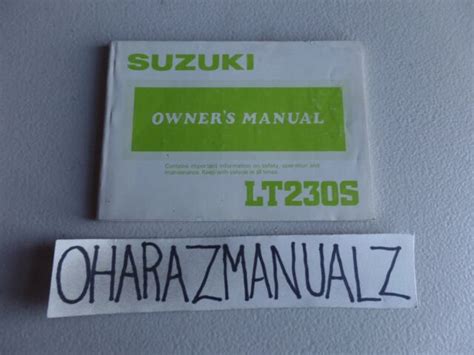 1986 suzuki lt230 repair manual Epub