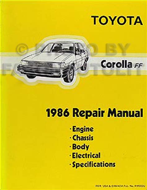 1986 toyota corolla service manual pdf Kindle Editon