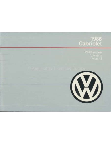 1986 vw cabriolet repair manual Epub