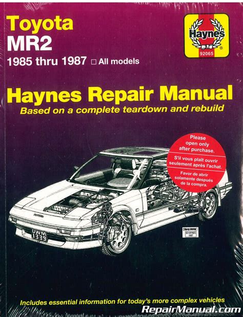 1987 toyota mr2 repair manual pdf PDF