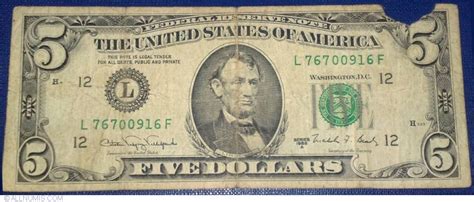 1988 5 dollar bill