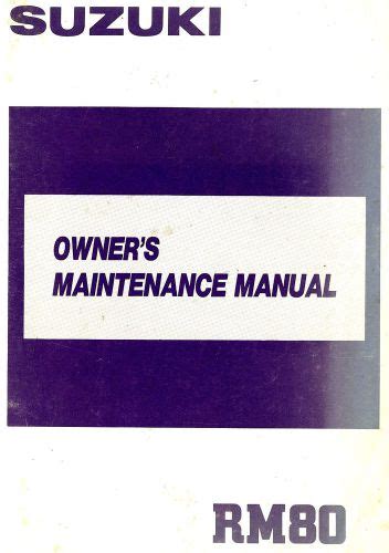 1988 suzuki rm80 owners manual Epub