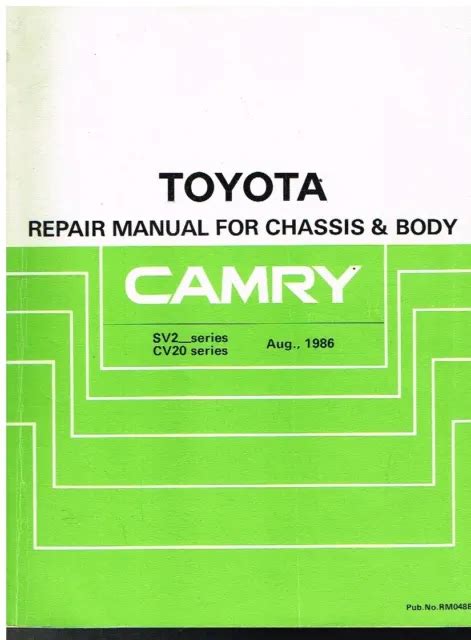 1988 toyota camry le factory service manual Kindle Editon