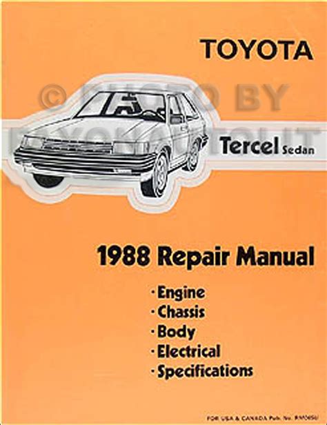 1988 toyota tercel parts user manual PDF