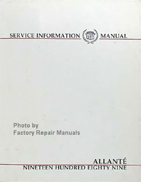 1989 allante service manual Doc