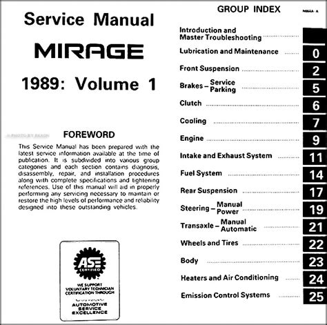 1989 mirage shop manual Epub