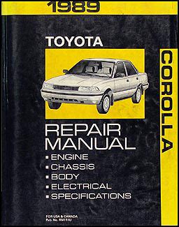 1989 toyota corolla manual Kindle Editon