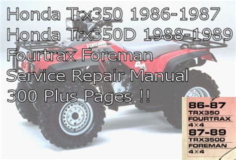 1990 honda fourtrax trx 350 repair manual PDF