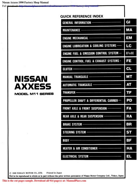 1990 nissan axxess manual pdf Doc