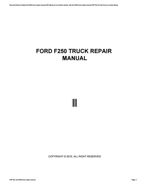 1991 ford f250 repair manual Kindle Editon