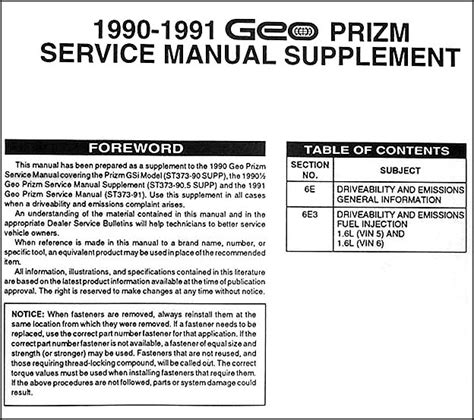 1991 geo prizm repair manual Epub