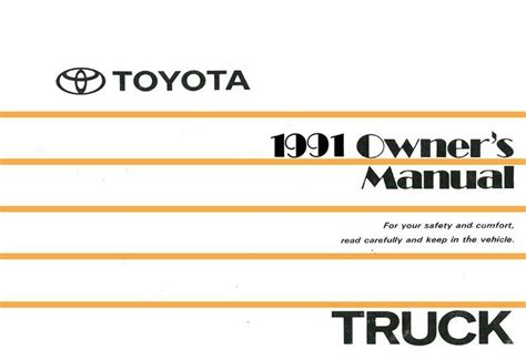 1991 toyota pickup owner manual PDF