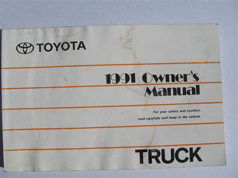 1991 toyota truck owners manual PDF