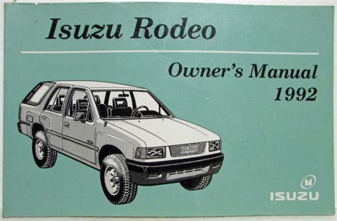 1992 isuzu rodeo owners manual PDF