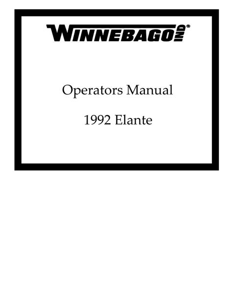 1992 winnebago manual guide pdf Kindle Editon