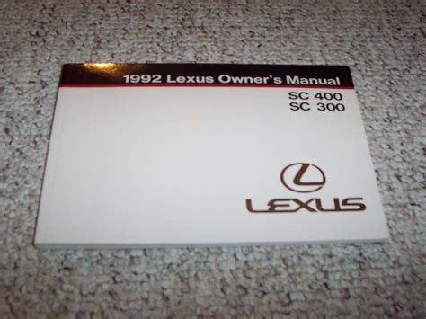 1993 lexus sc400 owner 39 s manual Kindle Editon