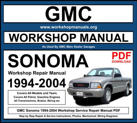 1994 2004 Gmc Sonoma Service Repair Manual 127798 PDF Epub