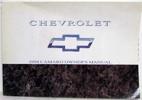 1994 chevrolet camaro owners manual Epub