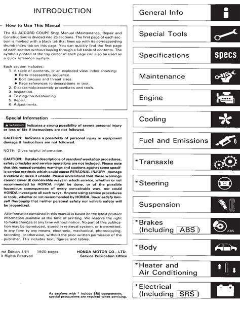 1994 honda accord service manual free download Reader