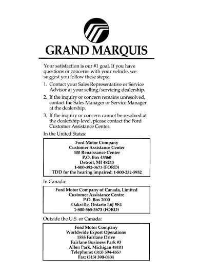 1995 grand marquis owners manual pdf PDF