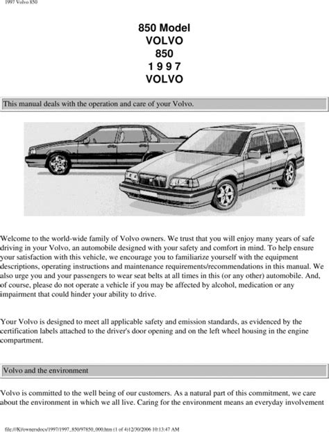 1995 volvo 850 manual Doc